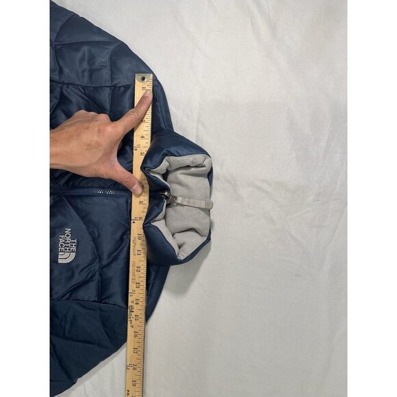The north face womens XS MIDNIGHT BLUE puffer jacket 550 GOOSE DOWN FEATHER EUC - Picture 4 of 11